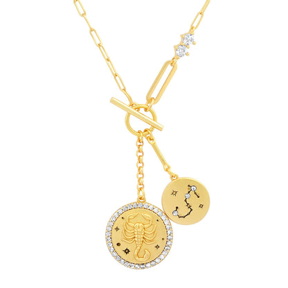Double Coin Zodiac Necklace