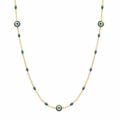 Lucky Blue Beaded Evil Eye Necklace