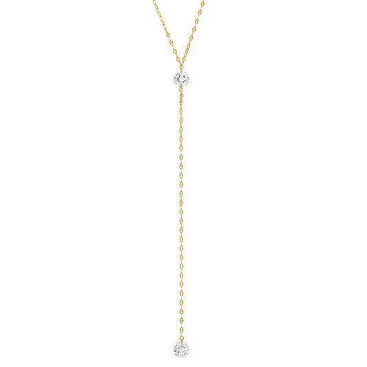 Y-Drop CZ Pendant Necklace