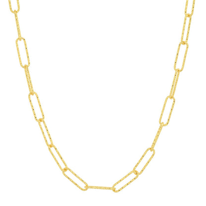 Gold Hammered Paper Clip Chain