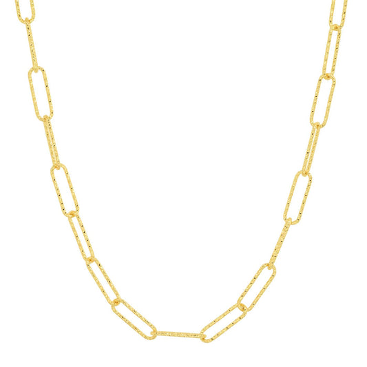 Gold Hammered Paper Clip Chain