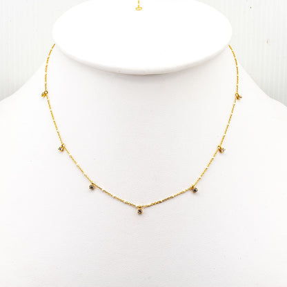 Gold Vermeil Enamel with Stationed Charm Necklace