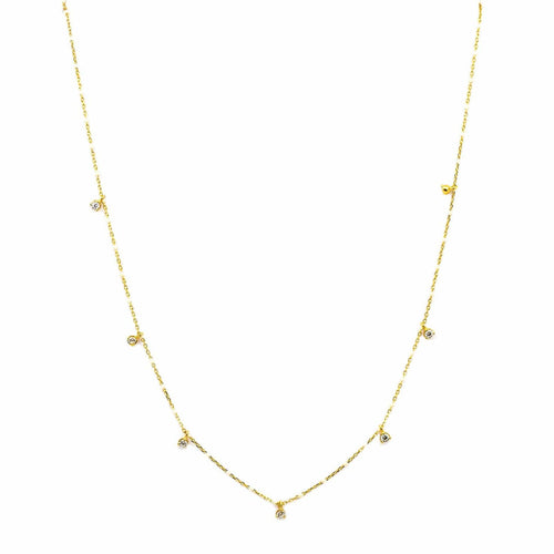 Gold Vermeil Enamel with Stationed Charm Necklace