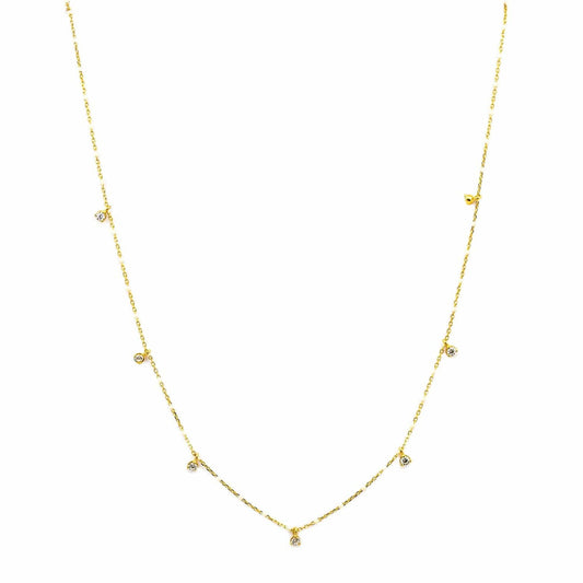 Gold Vermeil Enamel with Stationed Charm Necklace