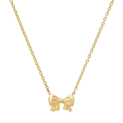 Golden Bow Pendant Necklace