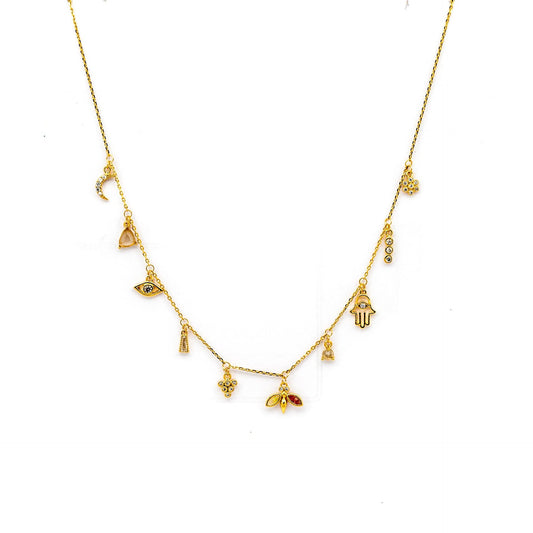 Hamsa Gold Charm Necklace