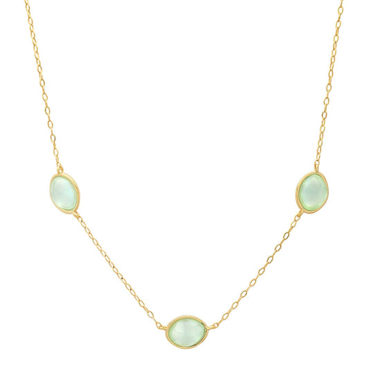 Mint Oval Pendant Necklace