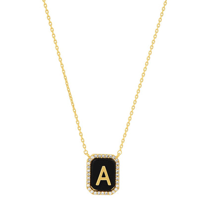 Onyx Monogram Pendant Necklace