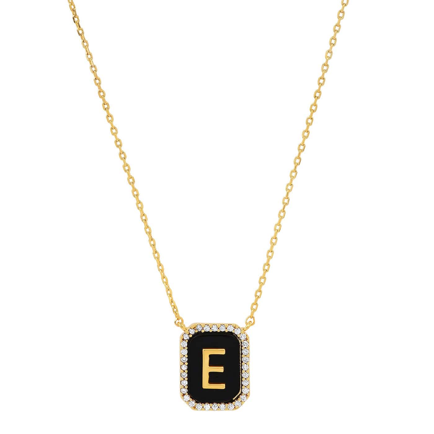 Onyx Monogram Pendant Necklace