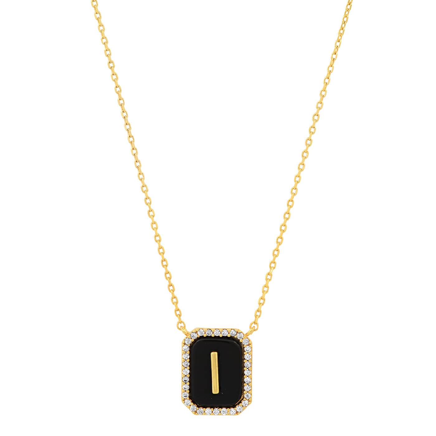 Onyx Monogram Pendant Necklace