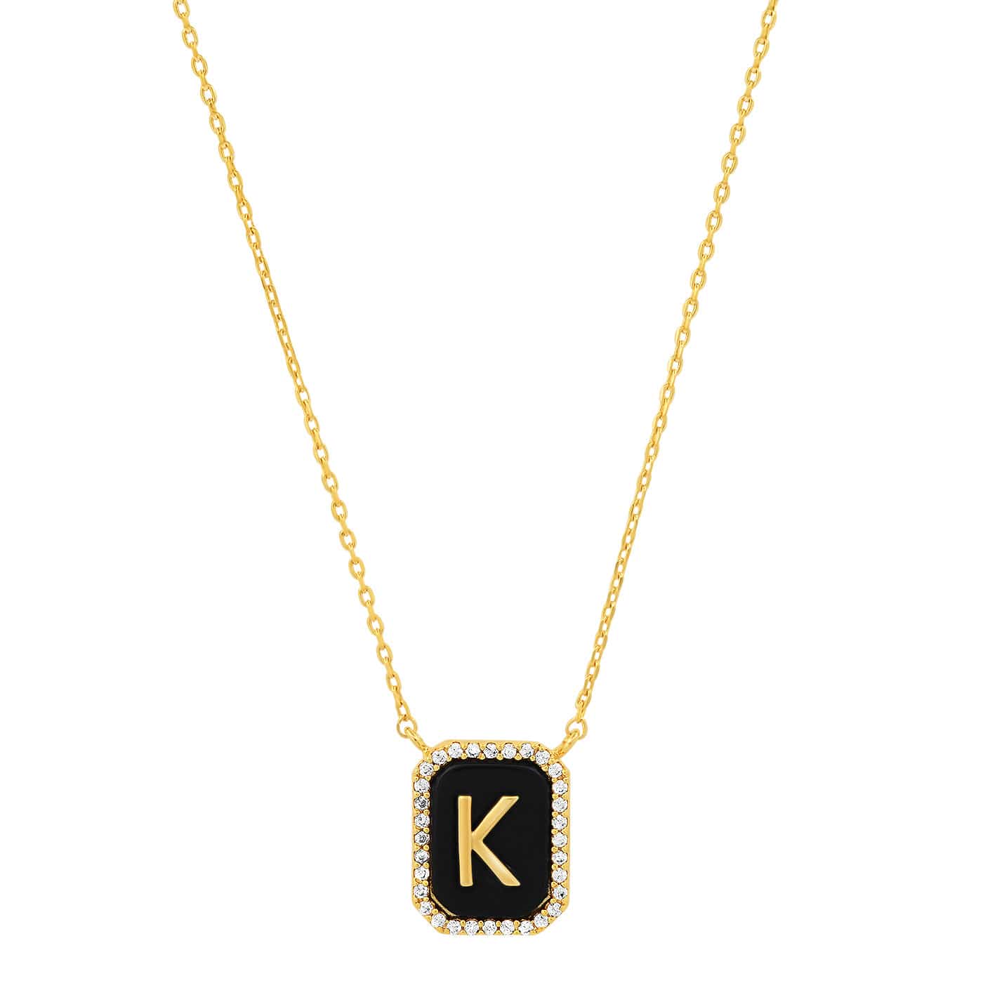 Onyx Monogram Pendant Necklace