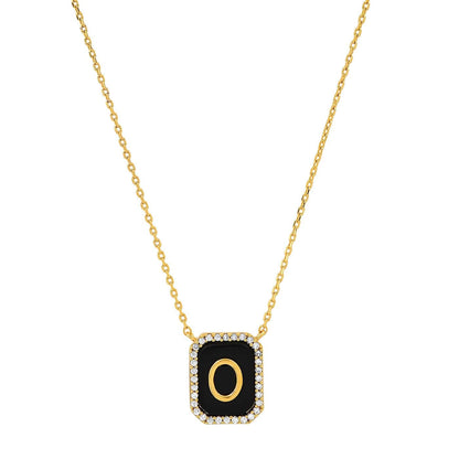 Onyx Monogram Pendant Necklace
