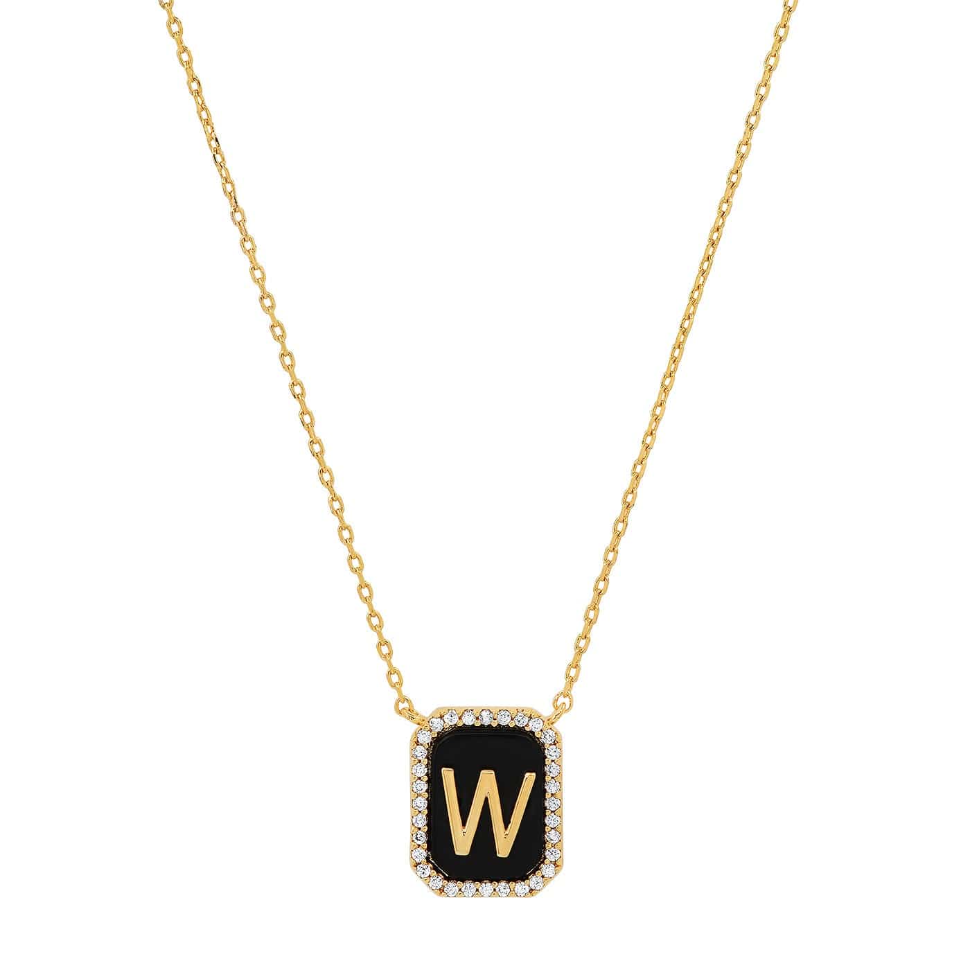 Onyx Monogram Pendant Necklace