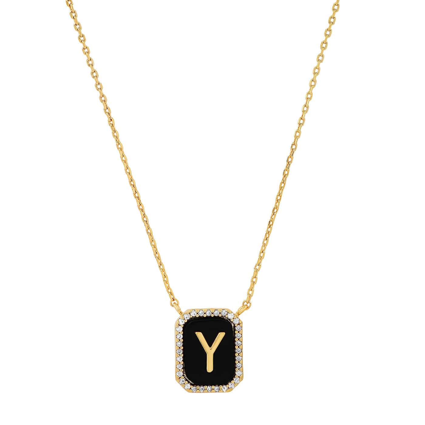 Onyx Monogram Pendant Necklace