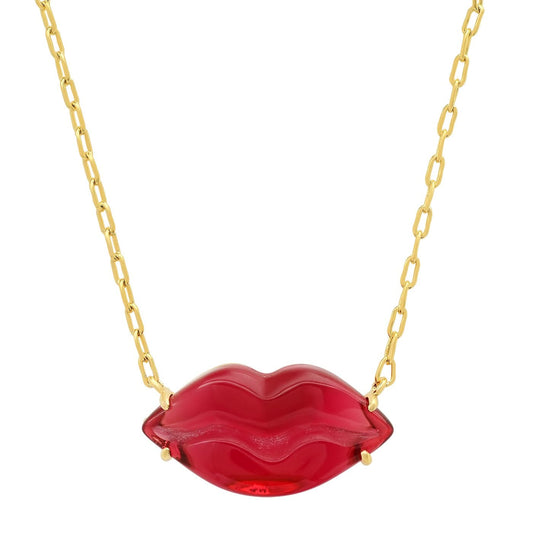 Glossy Lip Charm Necklace