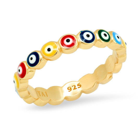 Enamel Evil Eye Ring