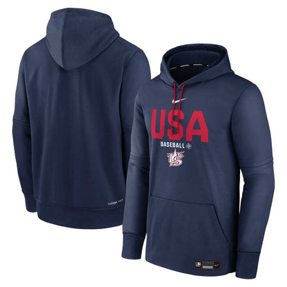 Team USA World Baseball Classic Nike Authentic Therma Fleece Pullover Hooded Sweatshirt