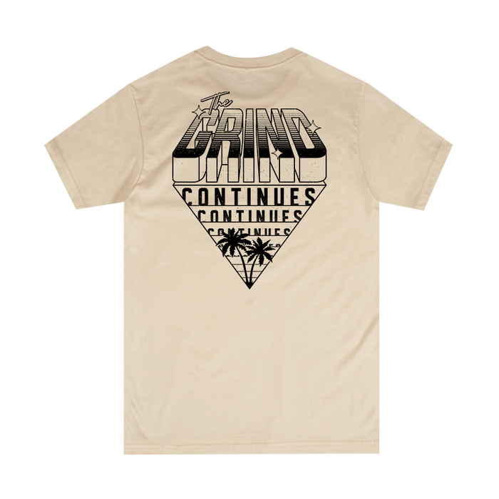 The Grind Continues West Coast Tee - Soft Cream