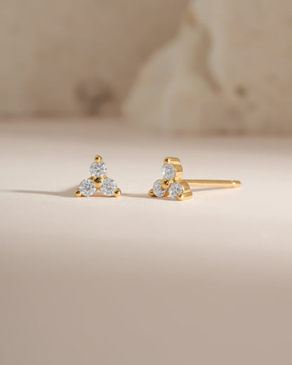 Three Stone CZ Studs