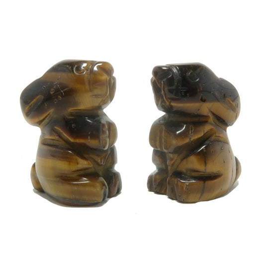 two 1" Tigers Eye Rabbits