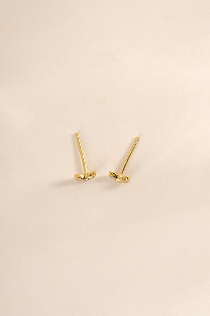 Tiny Moon Stud Earrings