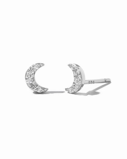 Tiny Moon Stud Earrings
