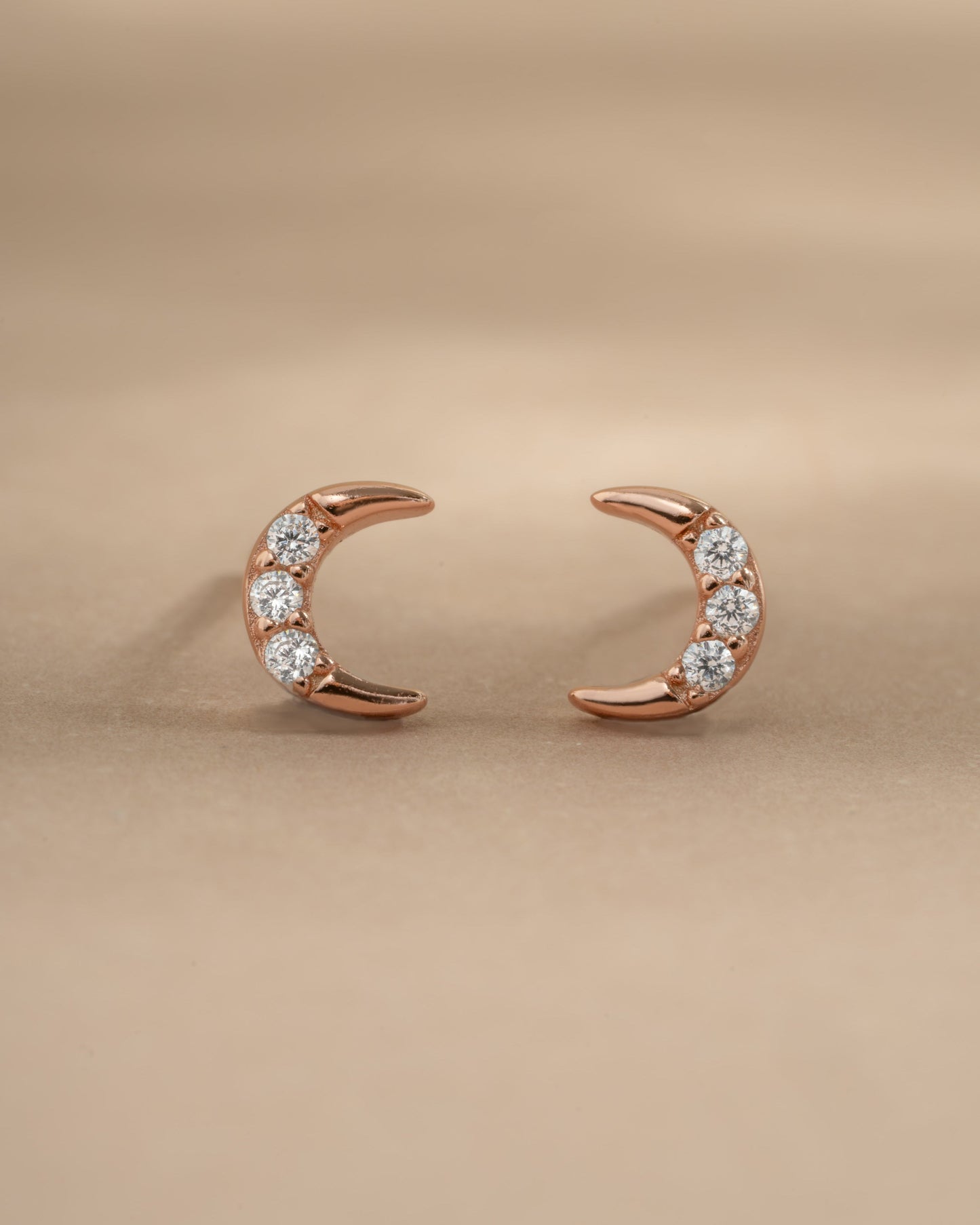 Tiny CZ Moon Studs