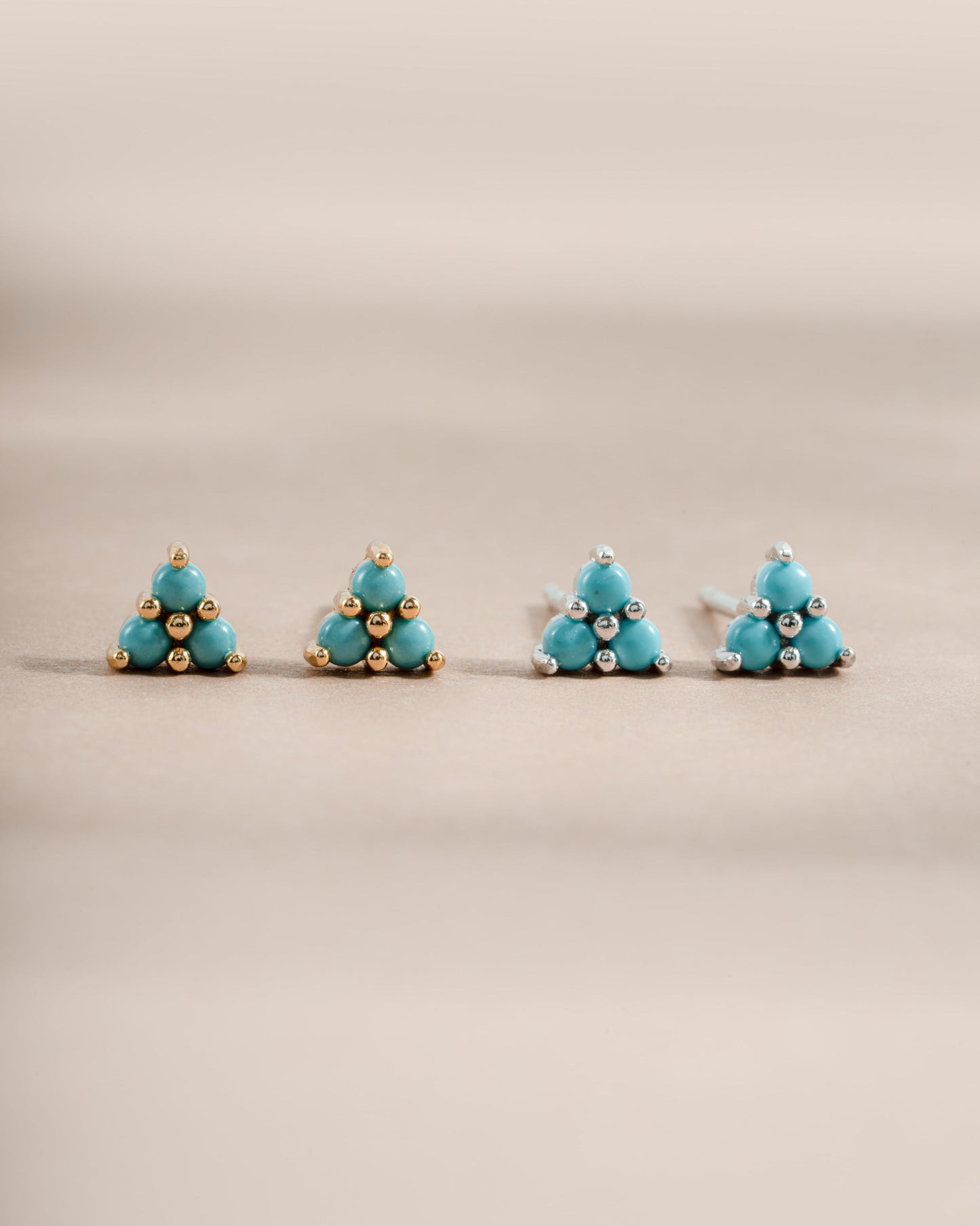 Turquoise Three Stone Studs