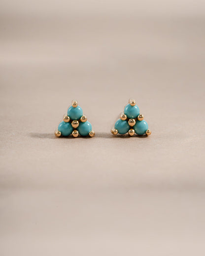 Turquoise Three Stone Studs