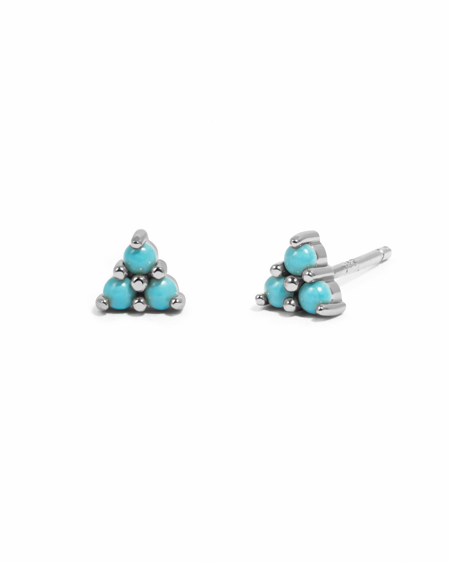 Turquoise Three Stone Studs