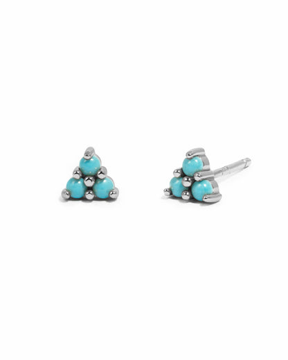 Turquoise Three Stone Studs