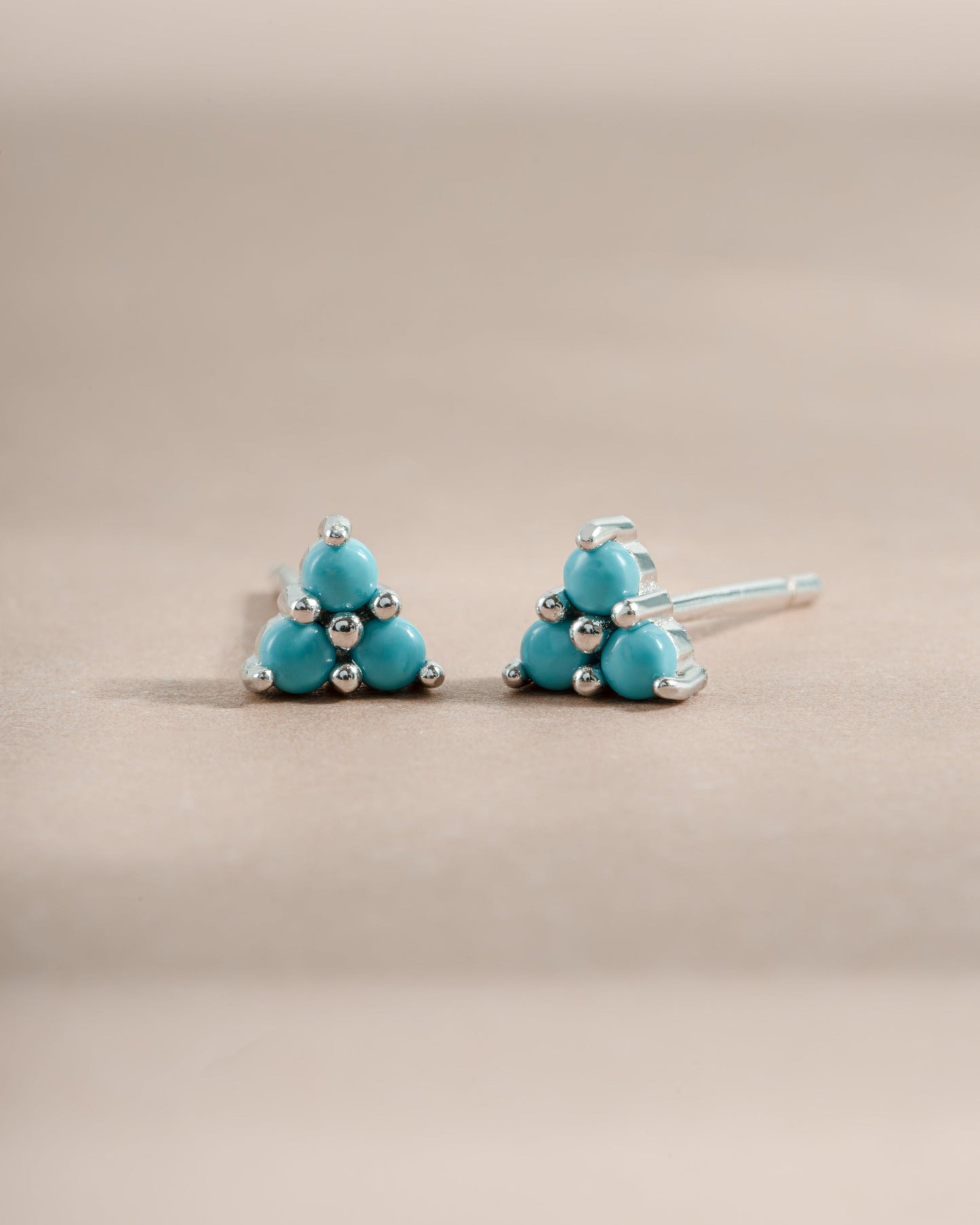 Turquoise Three Stone Studs