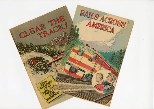 Two 1960's Train Comic Books RAILS ACROSS AMERICA & CLEAR THE TRACK