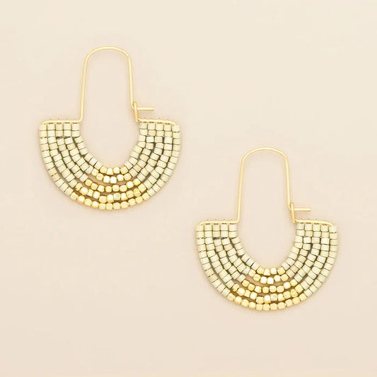 U Hoop Earring- Cream - Madison's Niche