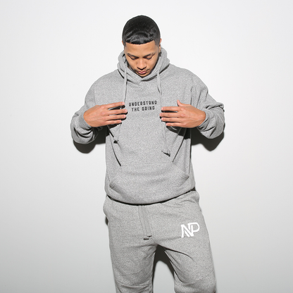 Understand the Grind Men's Embroidered Pullover Hoodie - Heather Grey