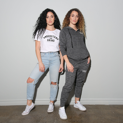 Understand the Grind Script Women's French Terry Jogger - Marled Ash