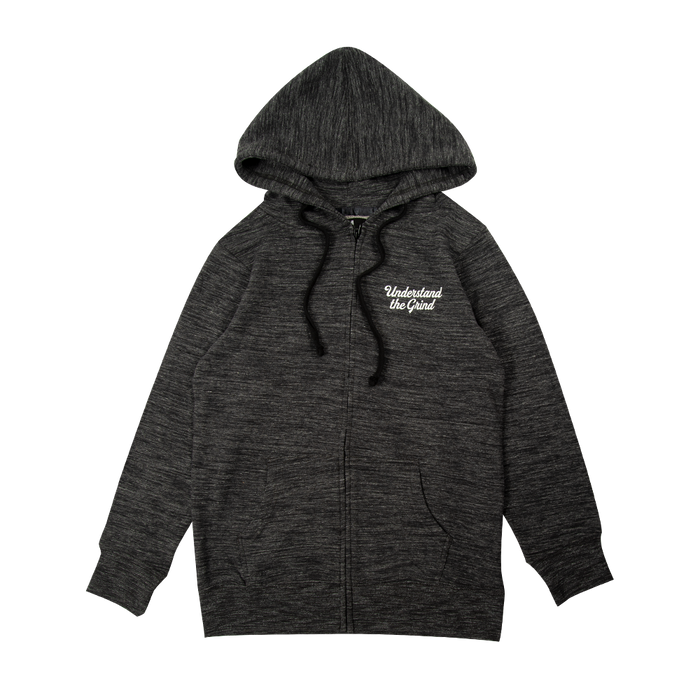Understand the Grind Script Women's Zip-Up Hoodie - Marled Ash
