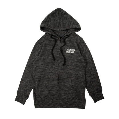 Understand the Grind Script Women's Zip-Up Hoodie - Marled Ash