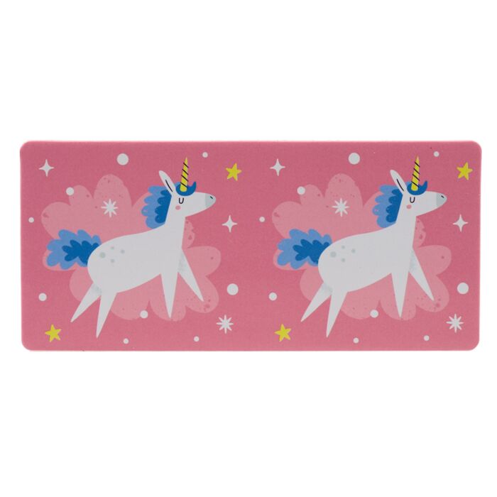pink unicorn-themed domino tile from the unicorn magic kids dominoes set