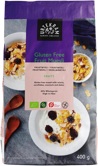 URTEKRAM Organic Gluten-Free Fruit Muesli 400 g - Soposopo