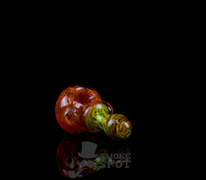 Utility Heady Handpipe Orange Yellow 3.5 inches - Smoke Spot Smoke Shop