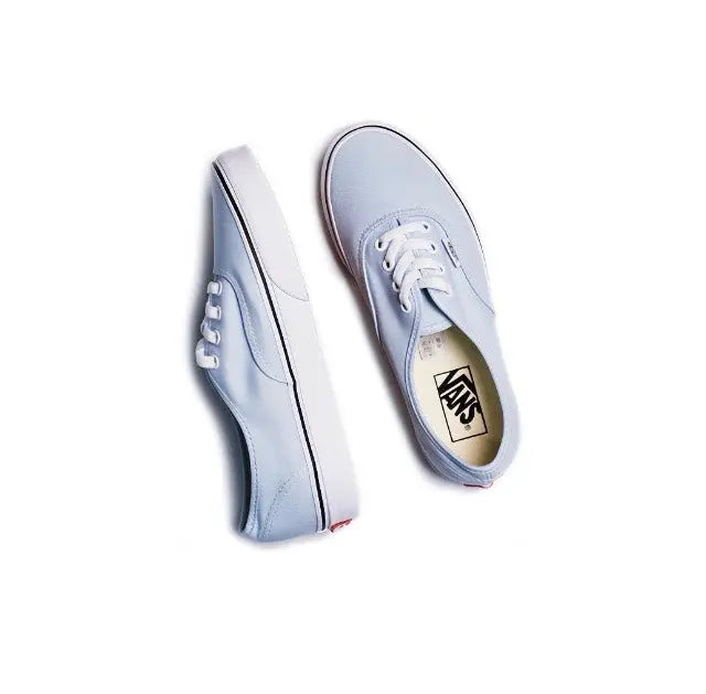 Vans Authentic Lx sneakers, light blue canvas with white laces and Vans logo patch