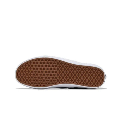 Slip-on sneakers outsole, brown gum tread with white sidewall