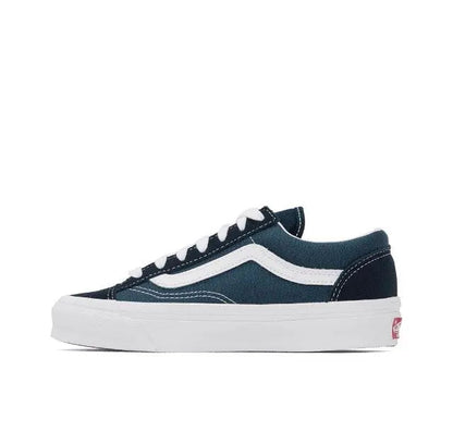 Vans Old Skool Vault low-top sneakers, navy with white laces and stripe trim