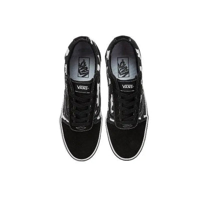 Vans Old Skool low-top sneakers, black upper with lace-up closure and white lining