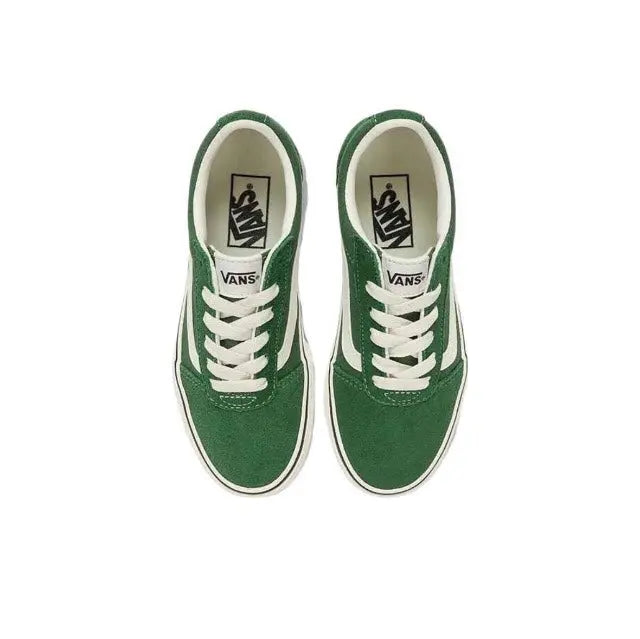 Vans Old Skool Ward low-top sneakers pair, dark green with white laces and lining