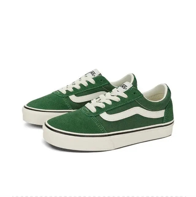 Vans Old Skool Ward low-top sneakers with white stripe and lace-up front, dark green