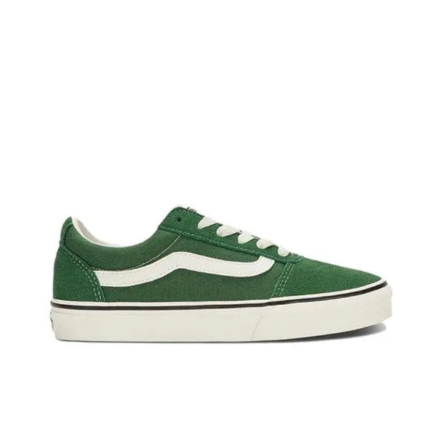Vans Old Skool Ward sneakers, dark green with white side stripe and off-white sole