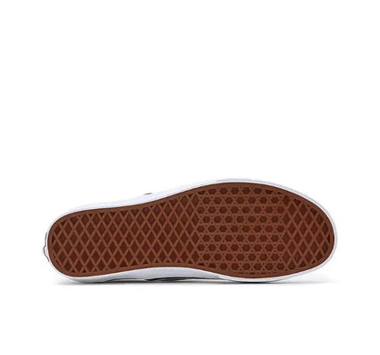 Vans Slip-On outsole with brown textured tread and white edge.