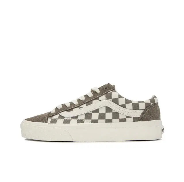 Vans Vault OG Style 36 low-top sneakers with grey and checkerboard uppers